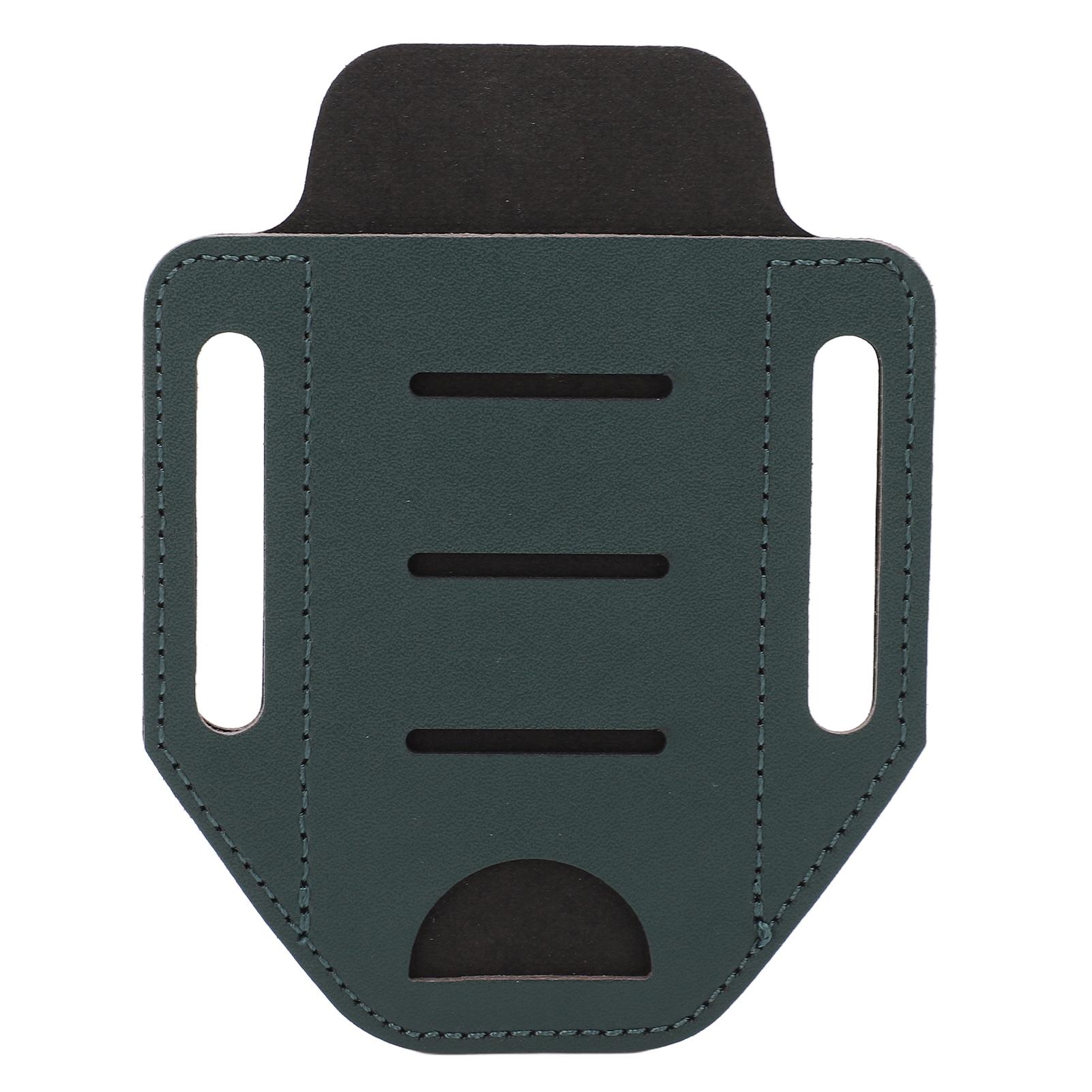 

Leather Multitool Sheath EDC Single Pocket Organizer Holder for Belt Flashlight CampingGreen