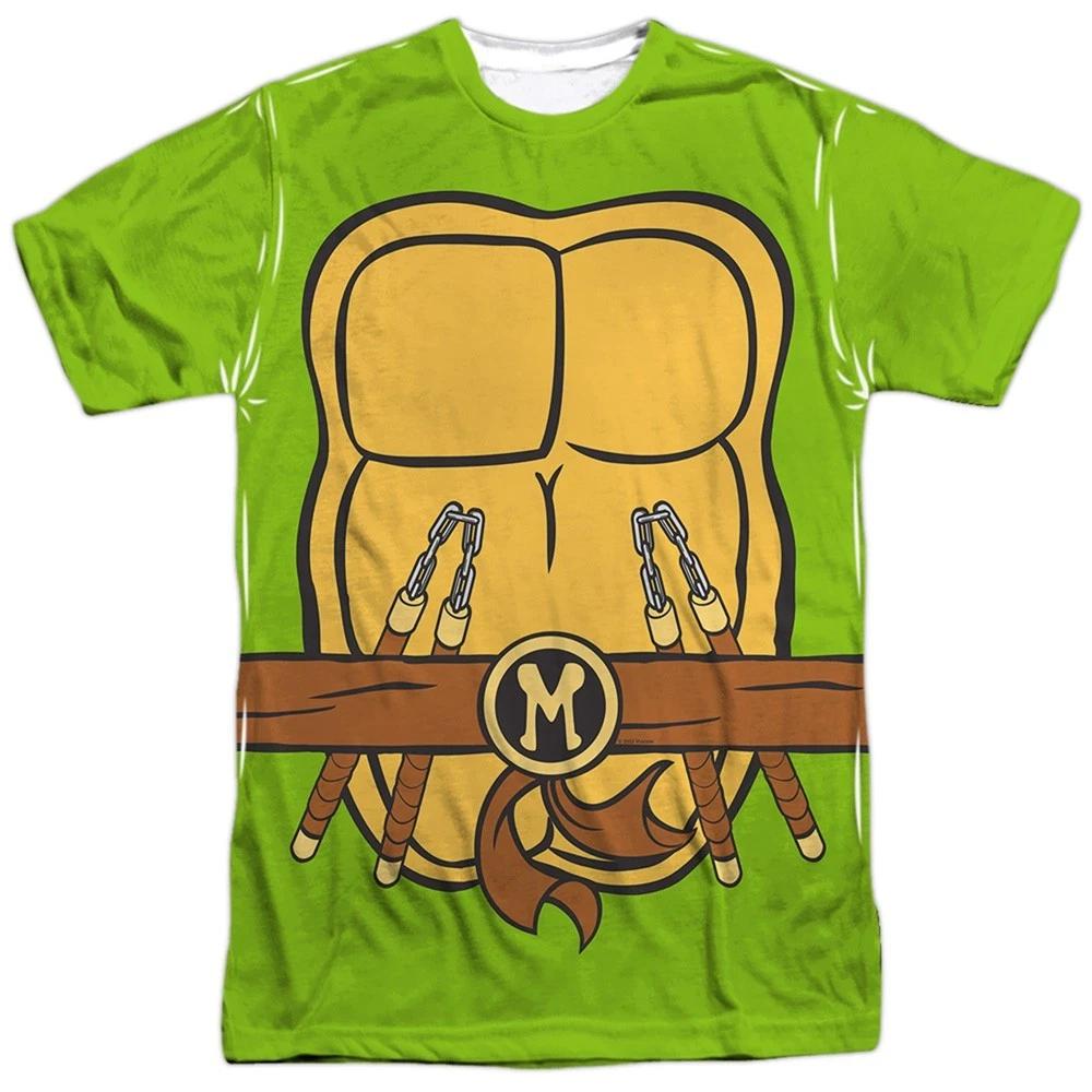 TMNT MICHELANGELO COSTUME Licensed Sublimated Adult Graphic Tee Shirt SM-3XL S