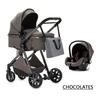 BAZARLAND30 Дитячий візок 3 в 1 Комбінований Автокрісло Люлька Тріо Реверсивний Висока Якість Непробивні Колеса Ручка.Шоколад
