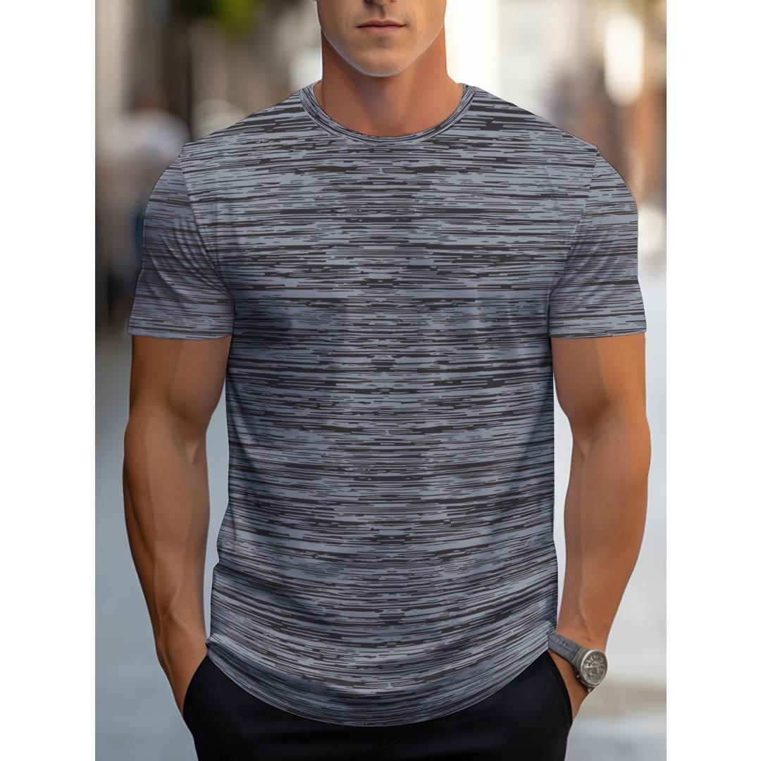 

Men s Striped Top Simple Comfortable Short-sleeved Fashionable T-Shirts Men’s S
