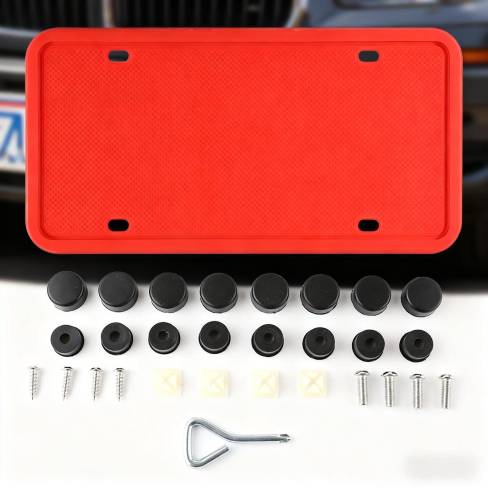 

Silicone license plate holder, US standard license plate frame, waterproof US Canadian license plate holder plate protection червоний