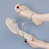 INS Internet Celebrity Cool Slippers Women's Casual Small Fragrant Style New Flat-bottomed Beach Rhinestone Toe Sandals Outer Wear