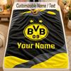 Flannel BlanketBorussia Dortmund Custom Name Text Personalized Soft Warm Throw Blanket Home Decor Gift