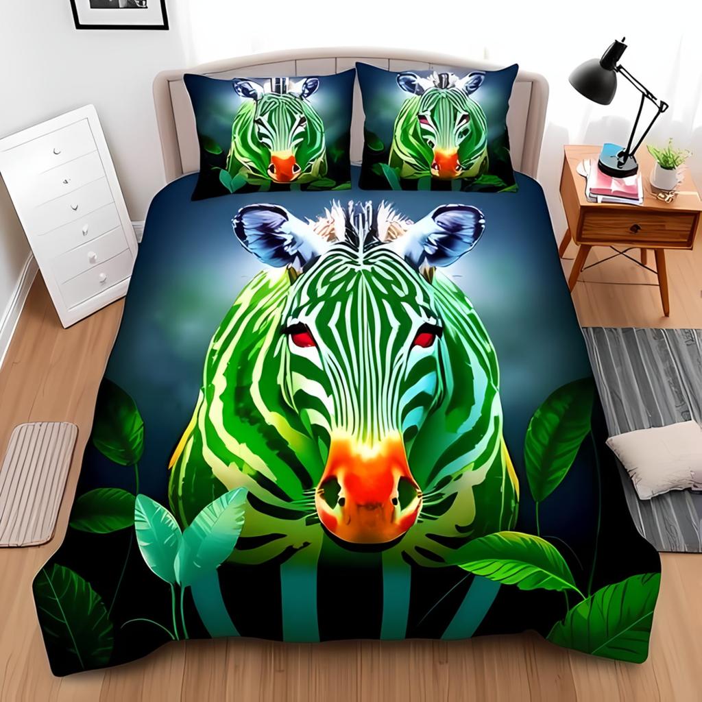 Comforter Whimsical Zebra Print White Playful Bedroom Suitable Children Boys And Girls Warm And Comfortable