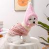 Pet Sweater Dogs Cats Winter Warm Knit Pullover Pink Cable Design With Button