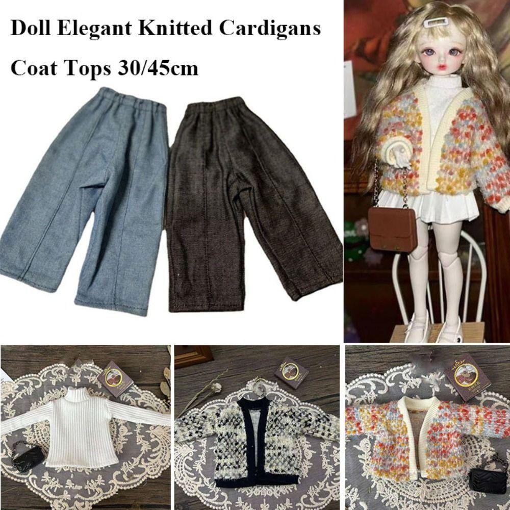 Casual Wear Doll Coat Sweaters Cute Doll Jeans Pants for 1/4 1/6 BJD 30/45cm Dolls Doll Clothes