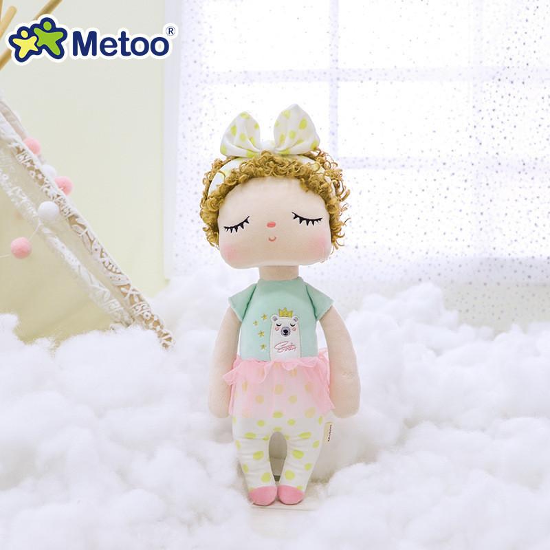 Adorable Metoo Angela Plush Doll With Curly Hair Crystal Super Soft Stuffed Toy For Girls