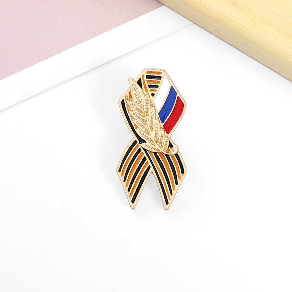 Patriotic Russia Victory Day Commemorative Pin Secure Closure Brooch Badge Accessories for Formal Event