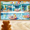 Tropical Theme Summer Beach Backdrop Pineapple Parasol Party Hanging Banner  Holiday Party