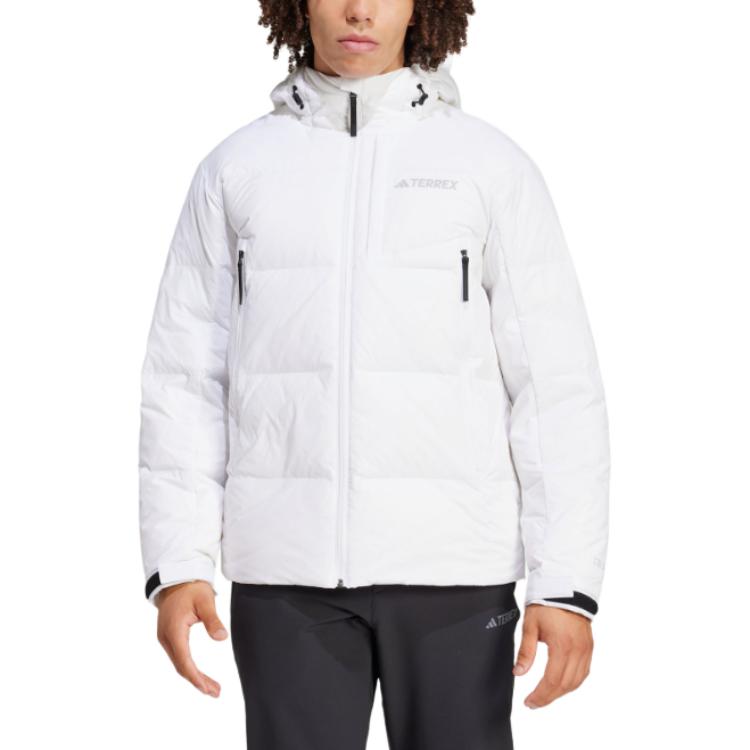 Adidas FW24 Xploric Goose Down Jacket Outdoor Windproof Warm Water-Resistant Sports Jacket Men Jacket White IX5622