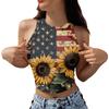 Women's Fashion Independence Day Print Sleeveless Base Tank Top
