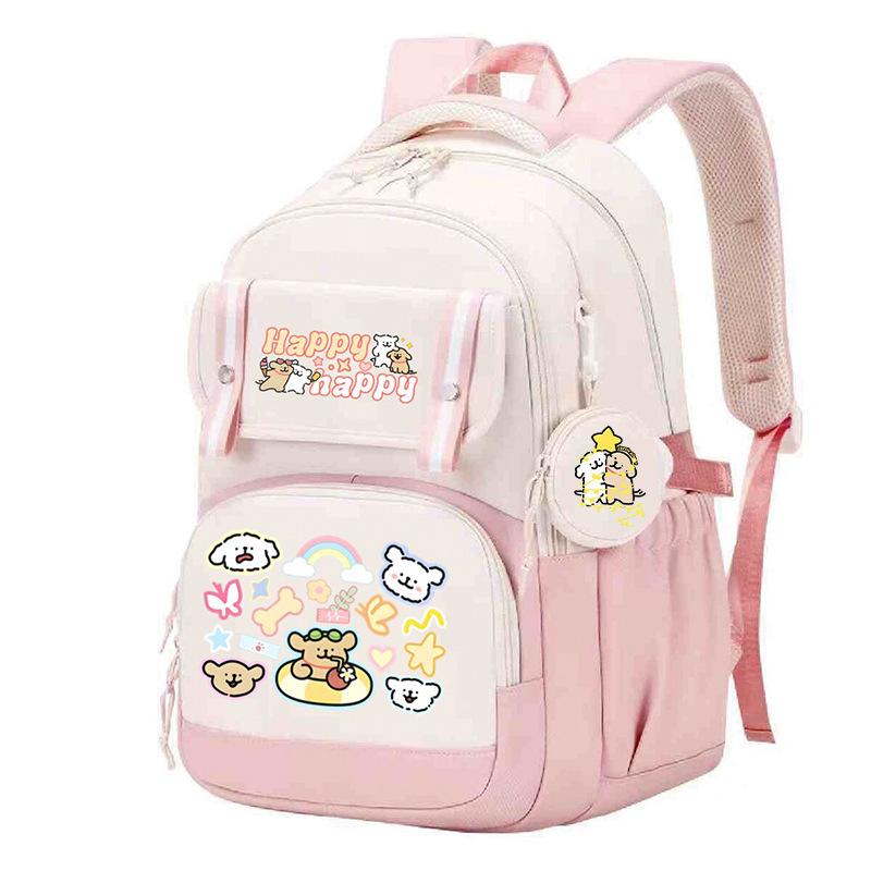 Line puppy cute college style schoolbag large capacity foreign trade campus junior high school students versatile children's backpack