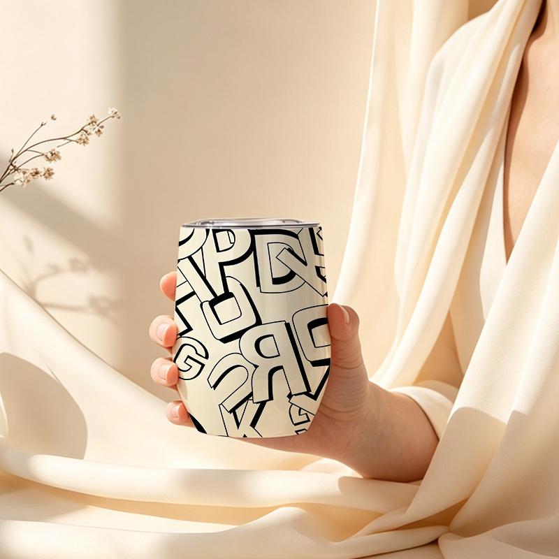 355ml Eggshell Cup Letter Graffiti Element Mini Stainless Cool Cup Mini Pocket Cup Car Portable Cup U Shape Eggshell Cup 355ml Eggshell Cup