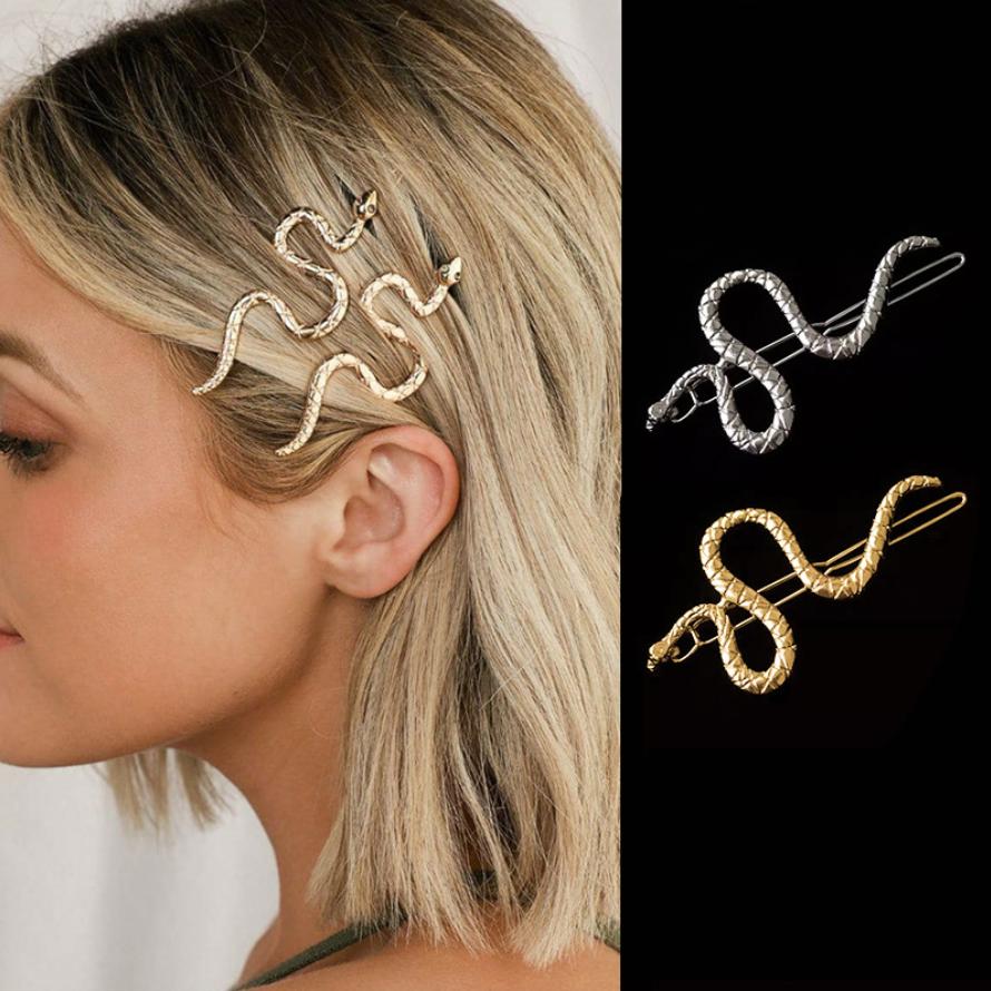 2PCS Metal Snake Hair Pin Women's Bangs Duckbill Clip Alloy Barrette Fashion Hair Clip Hairpin Hair Accessories For Women Gift