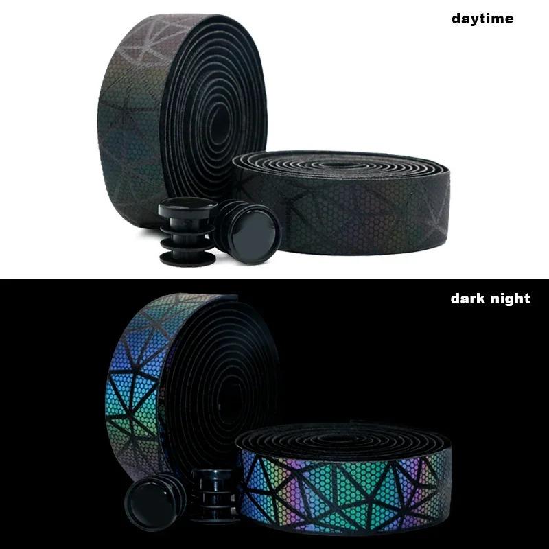 Fahrrad Dämpfung Anti-Vibration Wickel EVA PU Fahrrad Bequem Regenbogen Lenkerband Kork Rennrad Reflektierendes Lenkerband