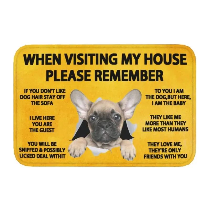 Please Remember Staffordshire Bull Terrier House Rules Doormat Mat Anti-Slip Kitchen Bath Living Room Entrance Rug Carpet