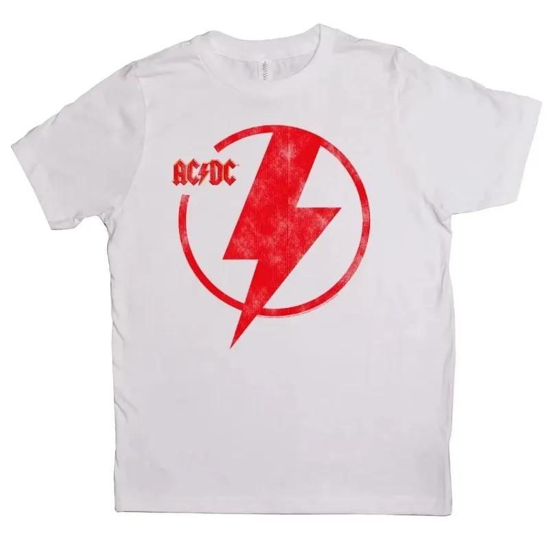 Letter ACDC Printing Summer Women T-Shirt Rock Band Graphic Clothing Men Fashion Tops Tees Female Casual Streetwear