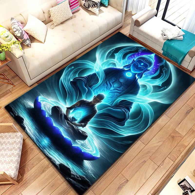 Rainbow 7 Chakra Mandala Bohemia Area Rug,Carpet Rug for Living Room Bedroom Sofa Doormat Decor,Yoga Soft Non-slip Floor  Rugs