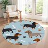 Dachshund Round Floor Rug Suitable for Kitchen Playrooms Game Room Study room Antislip Round Carpet Office home decor