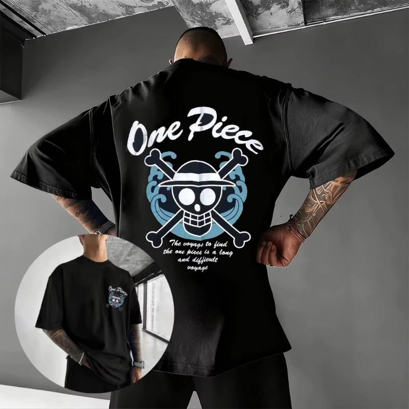 T-shirt Grafica Anime One Piece Uomo Donna 2026 Estate Cotone Manica Corta Tee Streetwear Top Casual Teschio Pirata Cappello di Paglia Luffy
