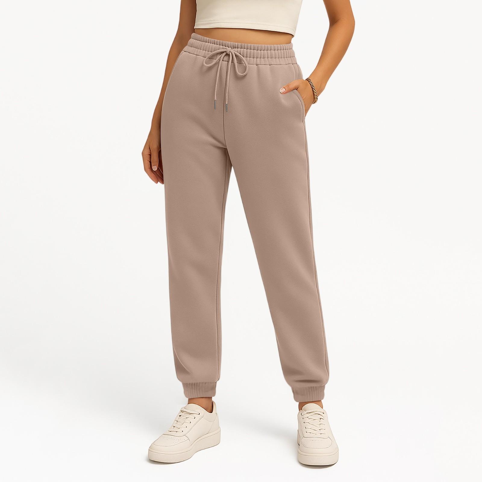 

Женские брюки с эластичной талией и манжетами, летние брюки свободного кроя для пеших прогулок, джоггеры с карманом L верблюд