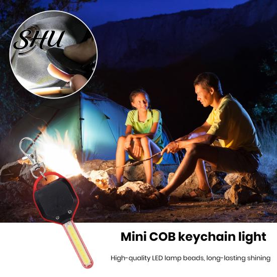 Small Electric Light Mini LED Keychain Flashlight Super Bright High Lumens 2 Modes COB Compact Size Portable Outdoor Emergency