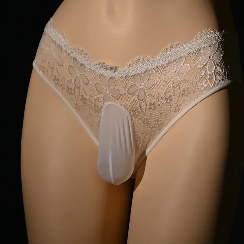 Herren Sexuelle Unterwäsche Sissy Beutel Spitze Höschen Blumen String Niedrige Taille Durchsichtige Slips Durchsichtige Lingerie Schwule Unterhosen