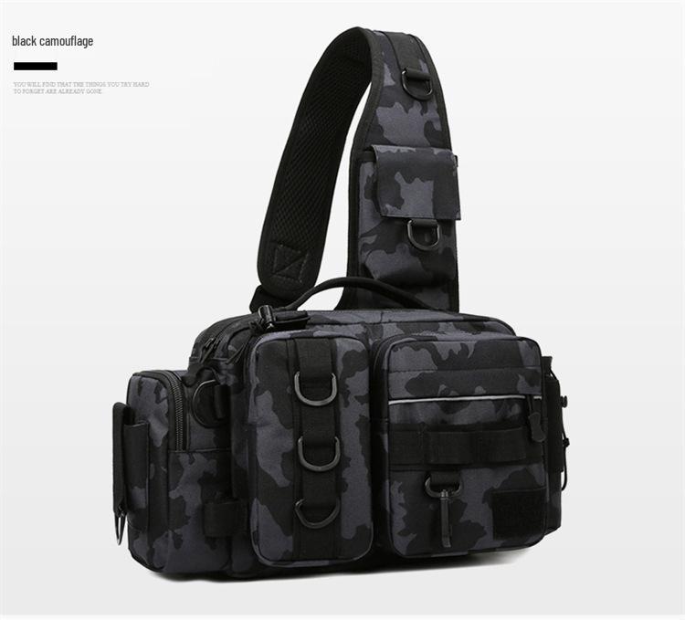 Men's Large Capacity Crossbody Fishing Tackle Bag - Multifunctional Chest Bag for Outdoor Use