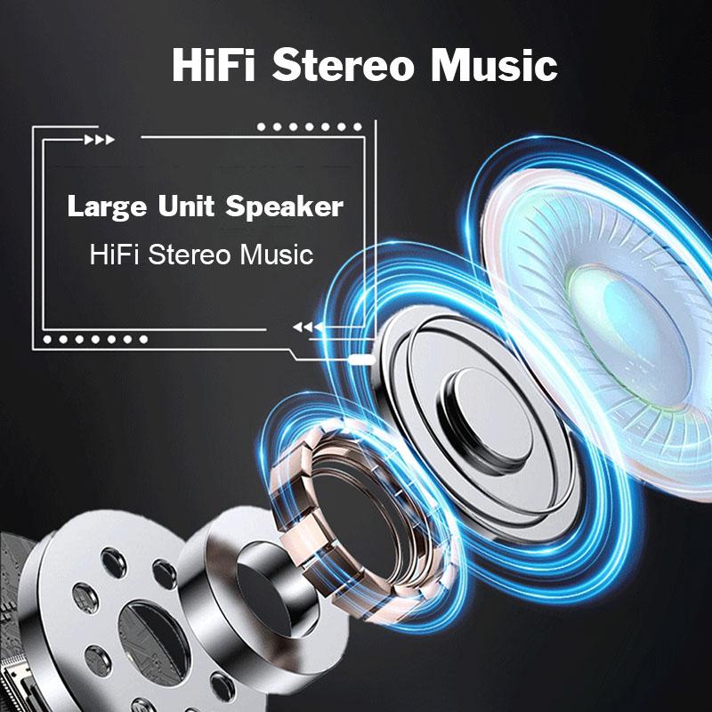 Drahtlose Kopfhörer mit intelligentem Touchscreen und geringer Latenz, HiFi-Stereo-Musik-Headset, digitales Display, Rauschunterdrückung, Kopfhörer mit Mikrofon