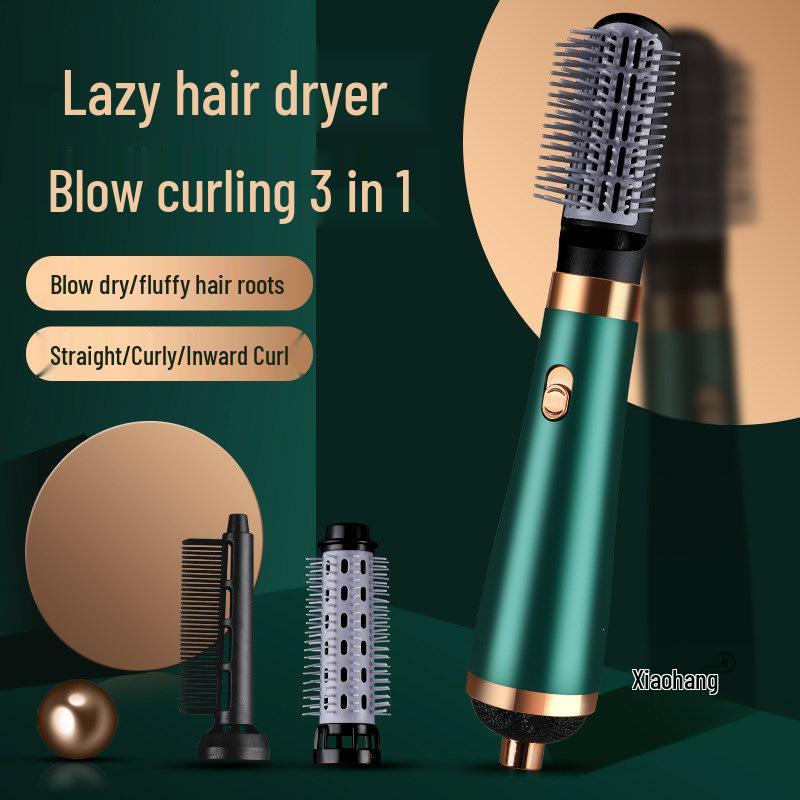 Negative Ion Hair Dryer Brush & Curling Iron for Straightening & Styling