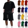 Herr Sommar Casual 2-delat Set Rundhalsad Kortärmad T-shirt och Shorts