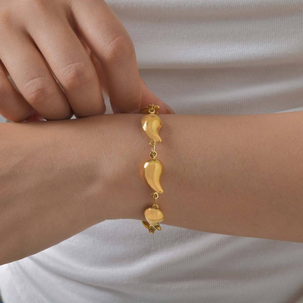 Fashion Resort Ocean Wind Stainless Steel Conch Gold Bracelet Women'S Jewelry 2475