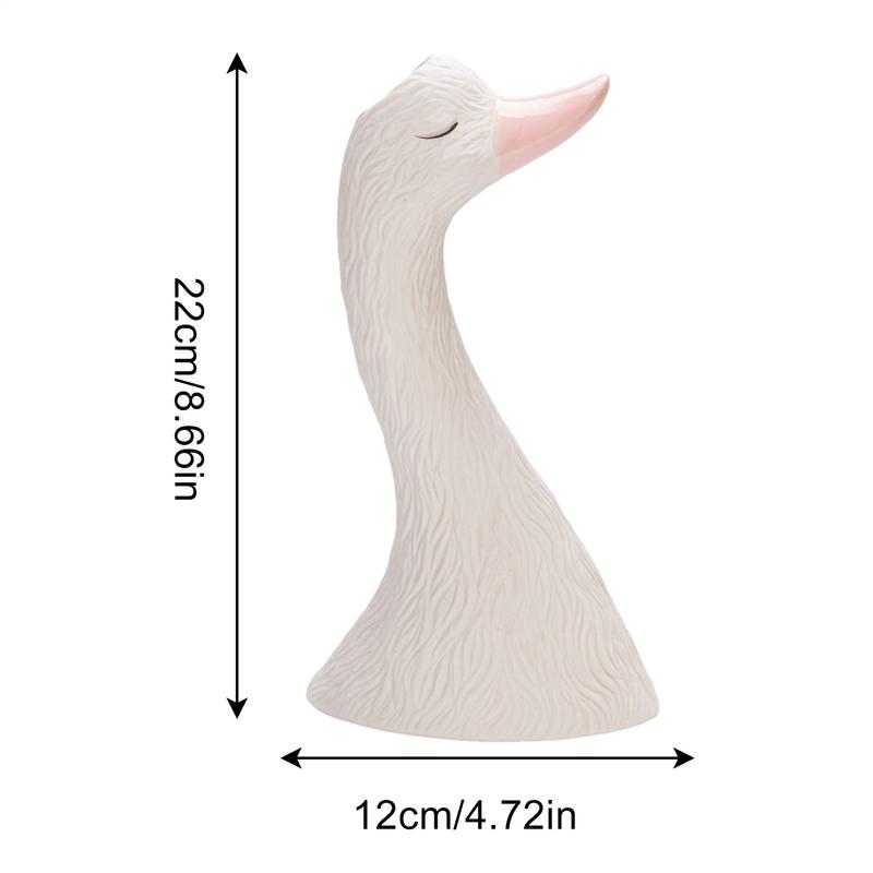 Decorative Vase White Cute Swan Figurine Planter Pot Home Bedroom Ornaments Ceramic Table Sculpture For Bathroom Living Room