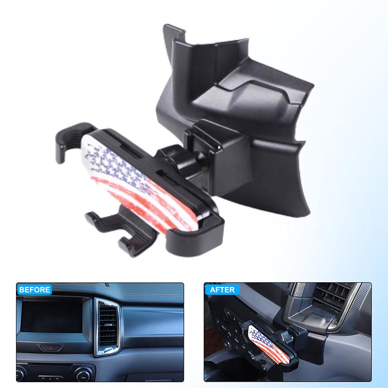Car Central Control Mobile Phone Bracket GPS Navigation Bracket Seat For Ford Ranger Wildtrak 2015-2026 Car Interior Accessories
