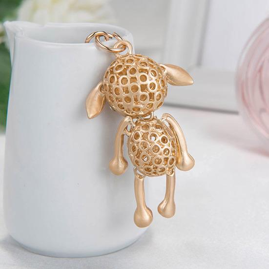 Rhinestone Lamb Keychain for Women Girls Faux Crystal Sparkling Bag Charm for Handbag Car Key Accessory