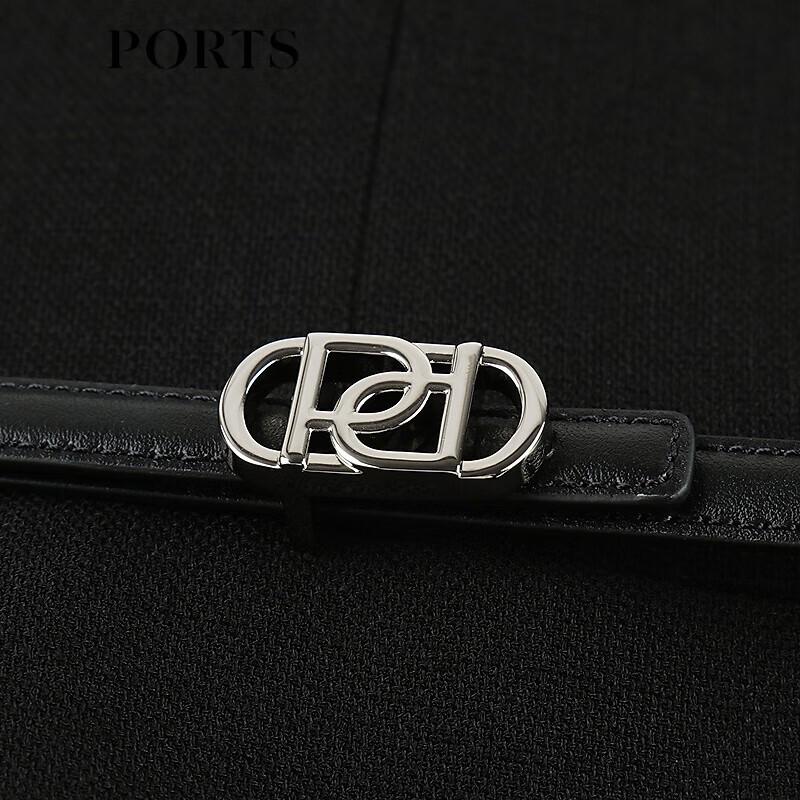 PORTS Women's 2025 Autumn Contrast Edge Acetate Blend Midi Dress