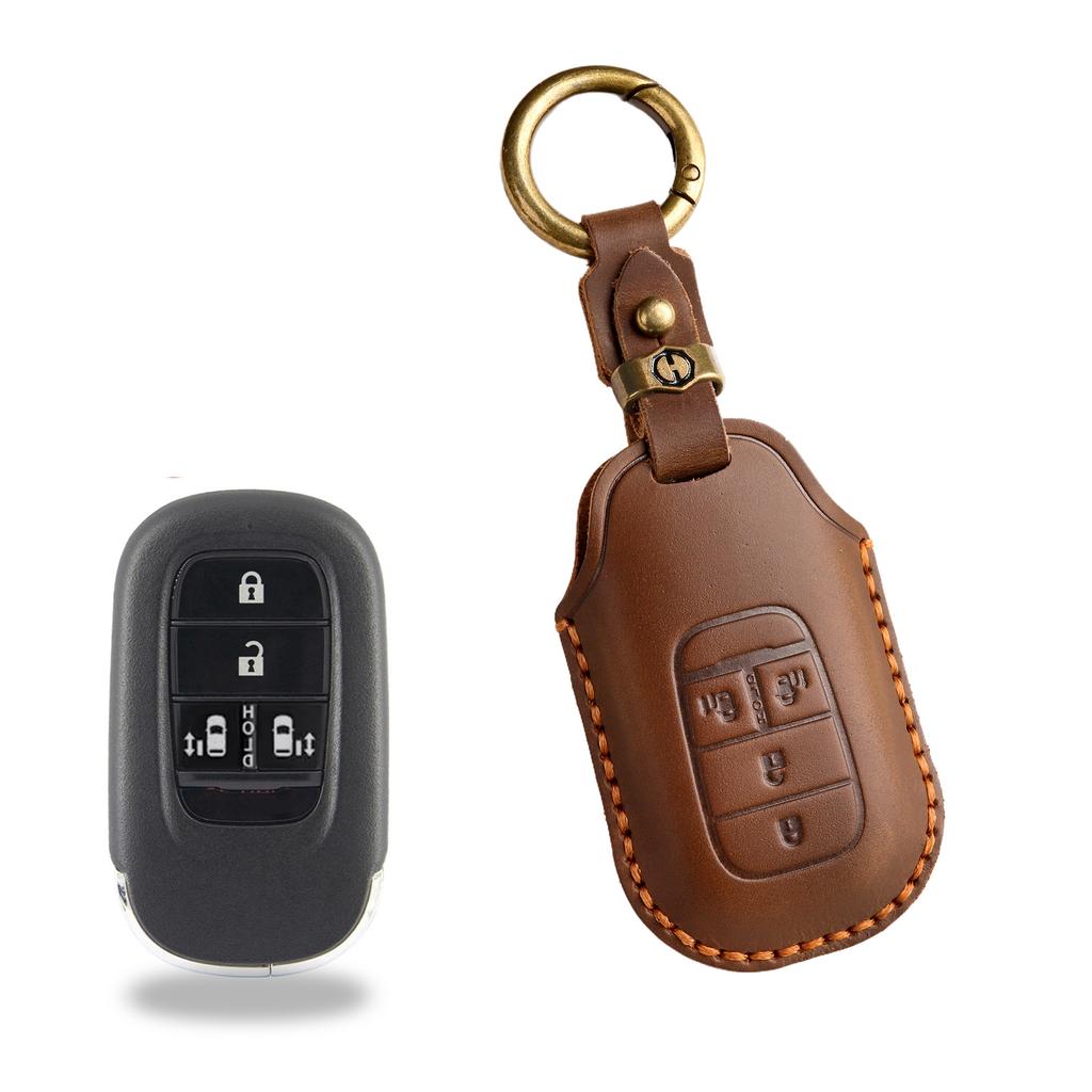 The New Retro Key Cover Is Suitable for The New Honda Accord Civic Handmade Leather Car Keychain.
