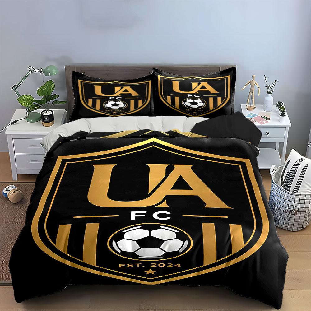 UA FC Soccer Emblem Bedding Set Bedding Duvet Cover Set Duvet Cover Pillowcases (1 * Duvet Cover 2 * Pillowcases, Without Duvet Insert)