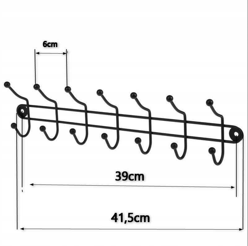 Black wall hanging clothes rack 415x11cm