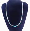 Aobao Christliches Silberplattiertes Kupferlegierung Minimalistisches Herz Opal Gliederkette Halskette für Damen