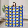 Just Ducky Rubber Duck and Bubbles Plush Throw Blanket Soft Warm Flannel Bed Cover for Kids Perfect for Chairs Beds Home Comfor