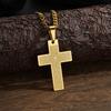 Classic Stainless Steel Bible Cross Necklace Pendant Men Hip Hop Jewelry Fashion Gold Color Long Chain Necklace