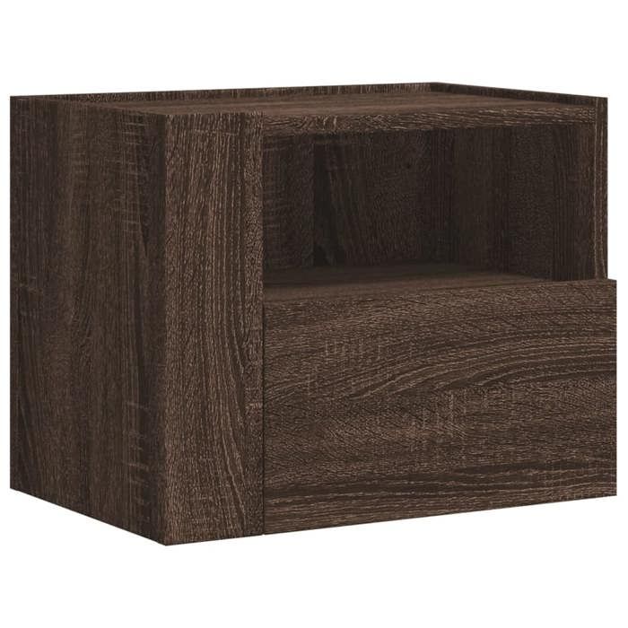 VidaXL Wall-mounted Bedside Table Brown Oak 45x30x35 Cm, Storage Cabinet, Hanging Wall Cabinet, Storage Cabinet 848323