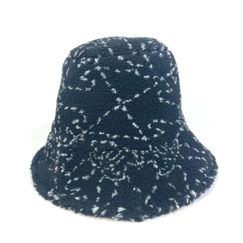 CHANEL hat CC Mark CC boa bucket hat hat fur / polyester Black/White