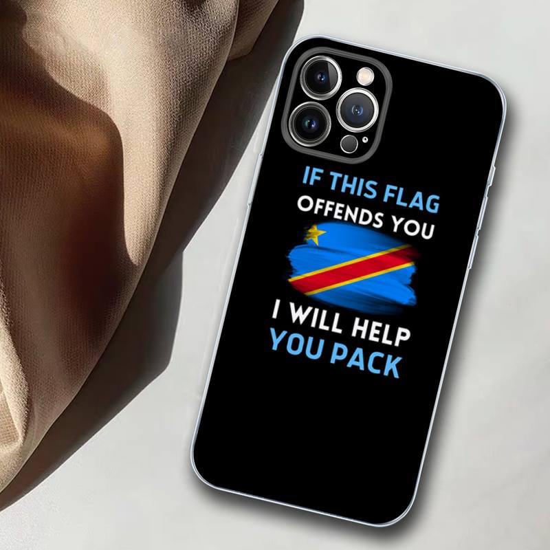 Custodia per telefono Bandiera Congo Bandiera Repubblica Democratica Silicone Morbido per iphone 14 13 12 11 Pro Mini XS MAX 8 7 6 Plus X XS XR Cover
