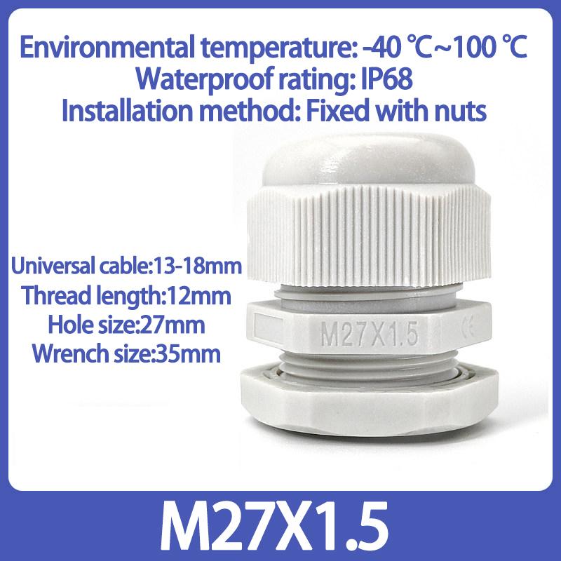10/50/100Pcs Cable and Wire Waterproof Joint M-type M8 M10 M12 M14 M16 M20 M22 M24 M27 M30 M32 White Nylon Plastic Connector