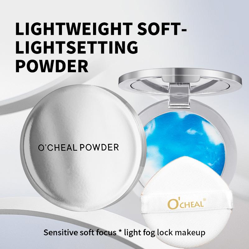 Ocheal Mattes Gesichtspuder Öl-Kontrolle 24 Stunden Langanhaltend Wasserdicht Gesicht Make-up Kosmetik Fixierpuder Kompaktpuder Mit Puderquaste