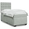 Vidaxl Letto Continentale Con Materasso, Grigio Chiaro, Velluto, 80X200 Cm