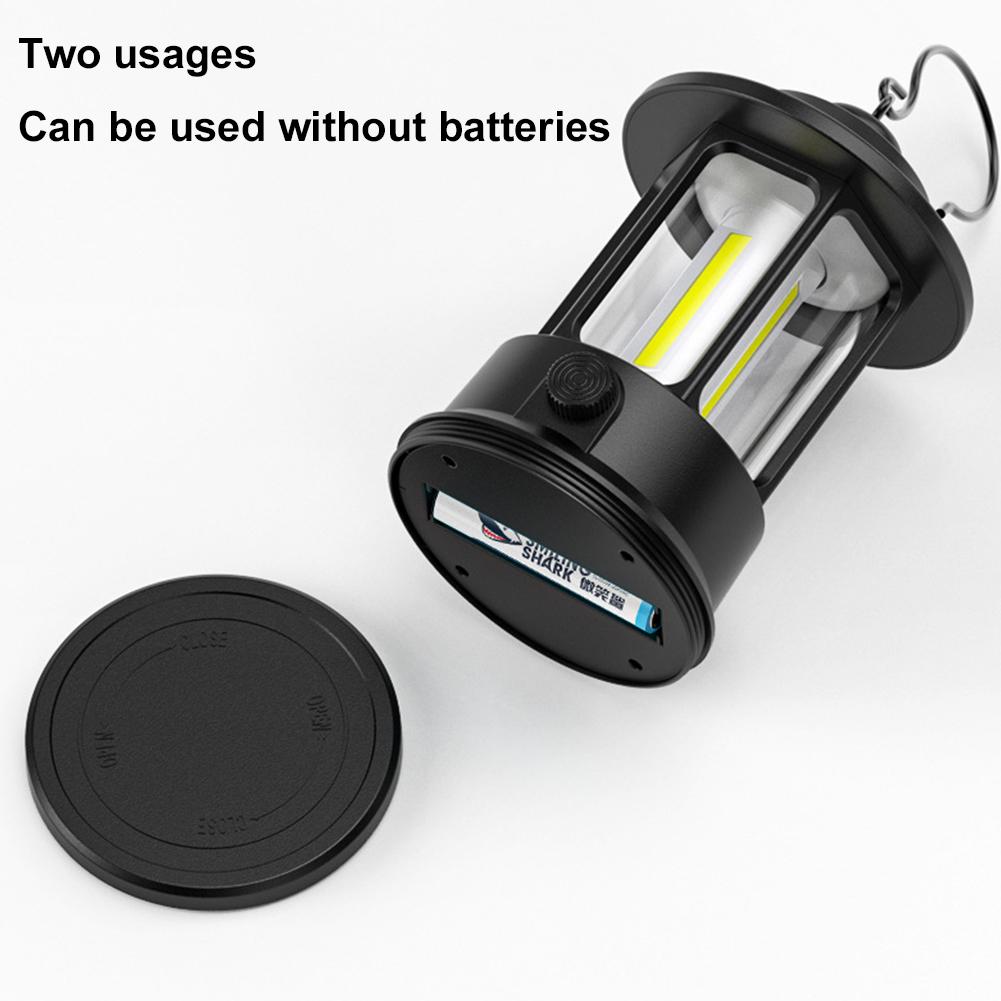 Portable Camping Lantern Rechargeable Retro Tent Light Waterproof COB Hanging Emergency Lamp For Outdoor Hiking Garden Fishing