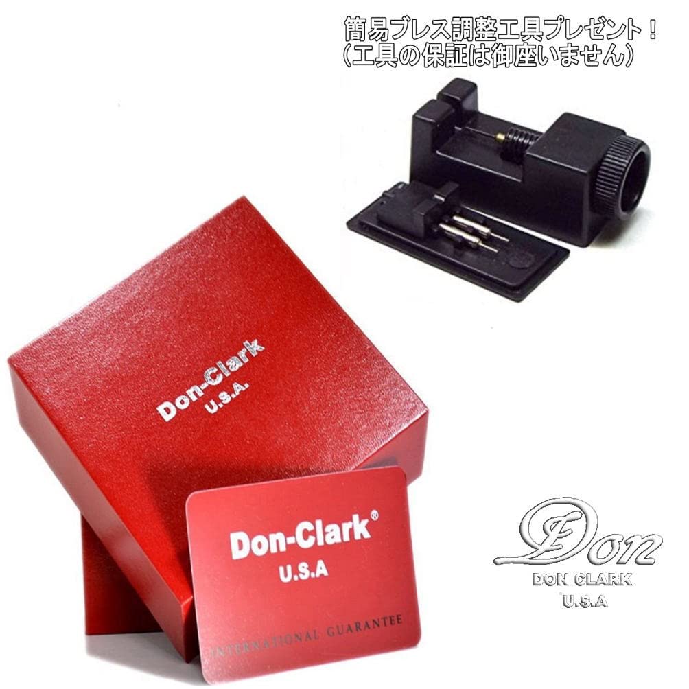 Don Clark Chronograph 10 ATM Water One Natural Stainless Includes Strap Adjustment Tool Stainless Steel Roman Men's Watch, Resistant, Diamond,